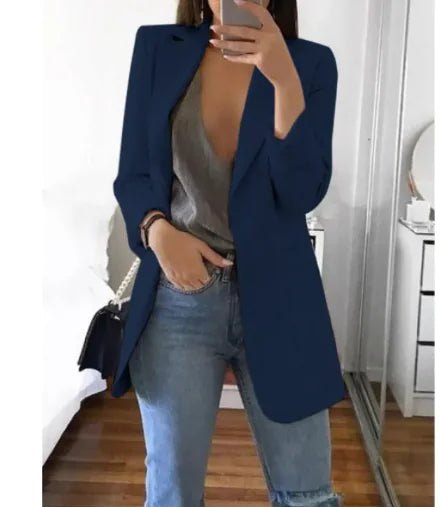 Slim Lapel Cardigan Blazer