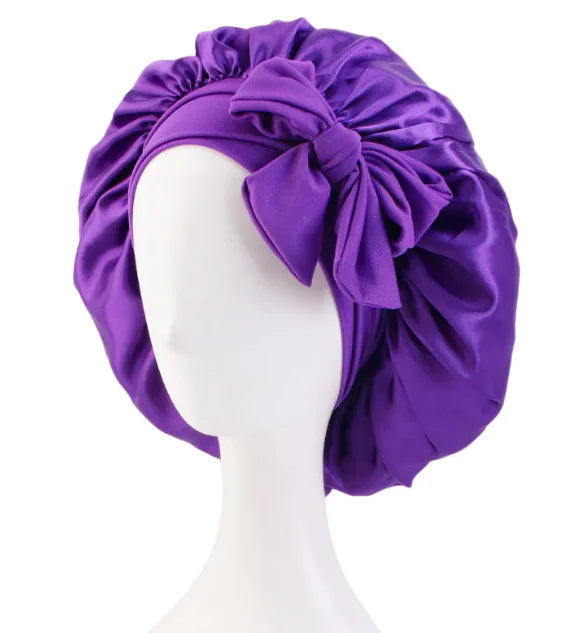 Solid Color Elastic Silk Ribbon Round Hat