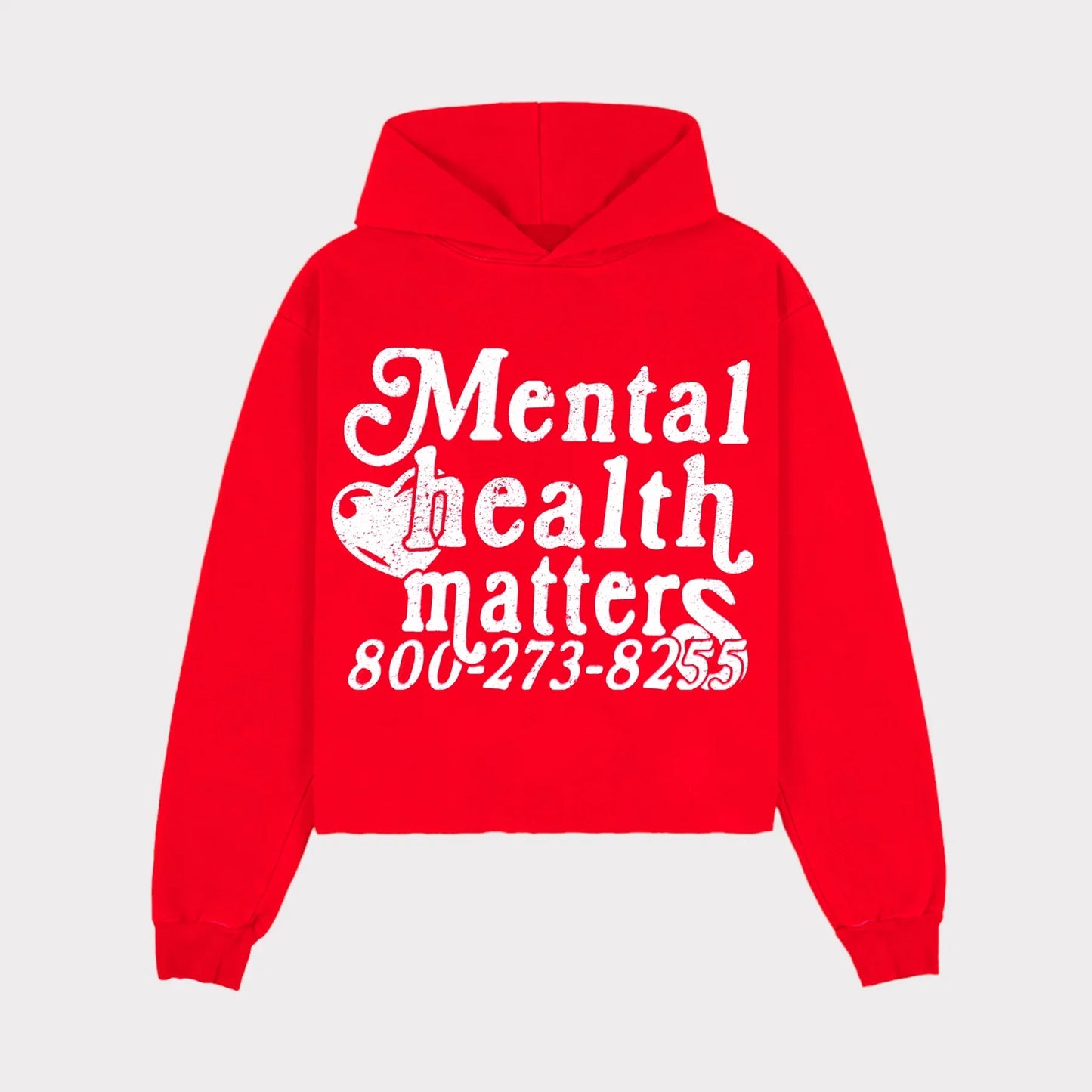 Retro street Mental Health Matters hoodie men's and women's long-sleeved casual loose y2k Couple's clothing sweatshirts