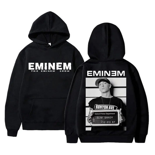 Rapper Eminem Shim Shady Hip Hop Oversized Hoodie Men Women Fleece Cotton Hooded Sweatshirt Tops Male Fashion Vintage Streetwear