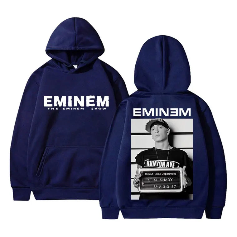 Rapper Eminem Shim Shady Hip Hop Oversized Hoodie Men Women Fleece Cotton Hooded Sweatshirt Tops Male Fashion Vintage Streetwear