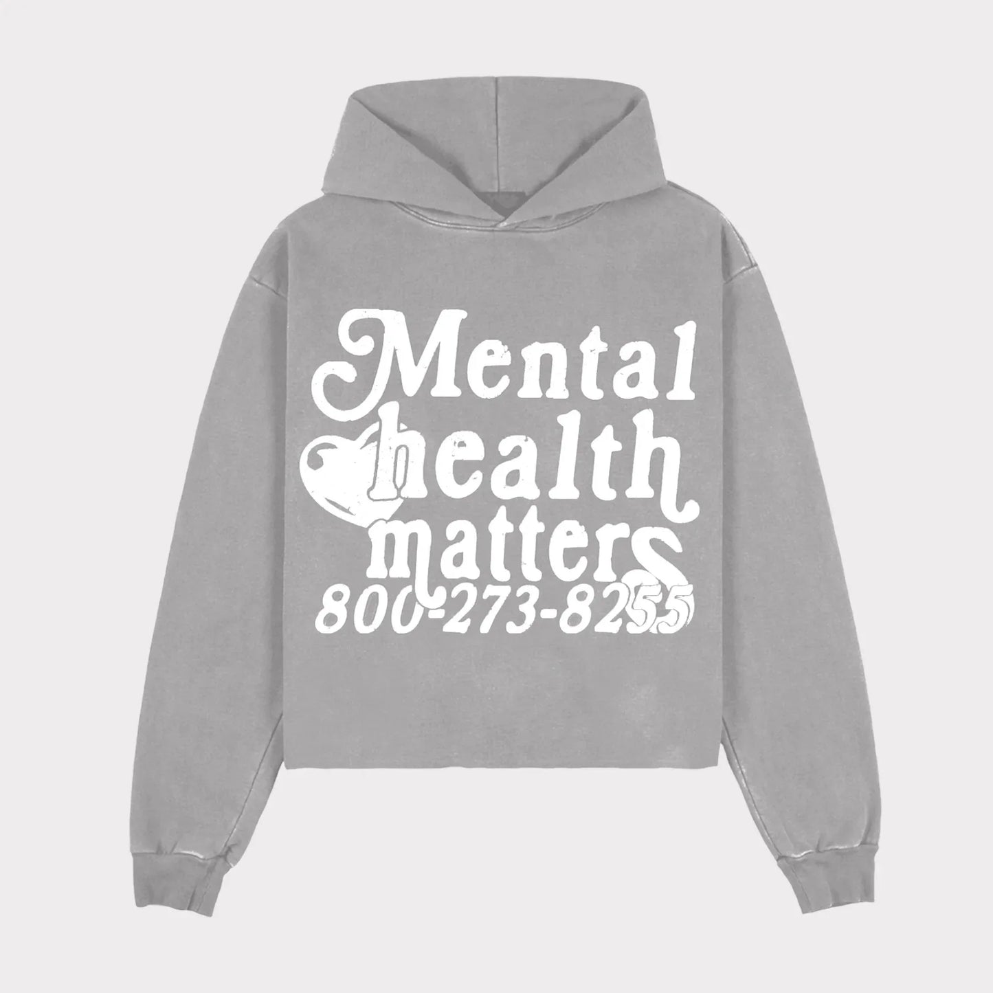 Retro street Mental Health Matters hoodie men's and women's long-sleeved casual loose y2k Couple's clothing sweatshirts