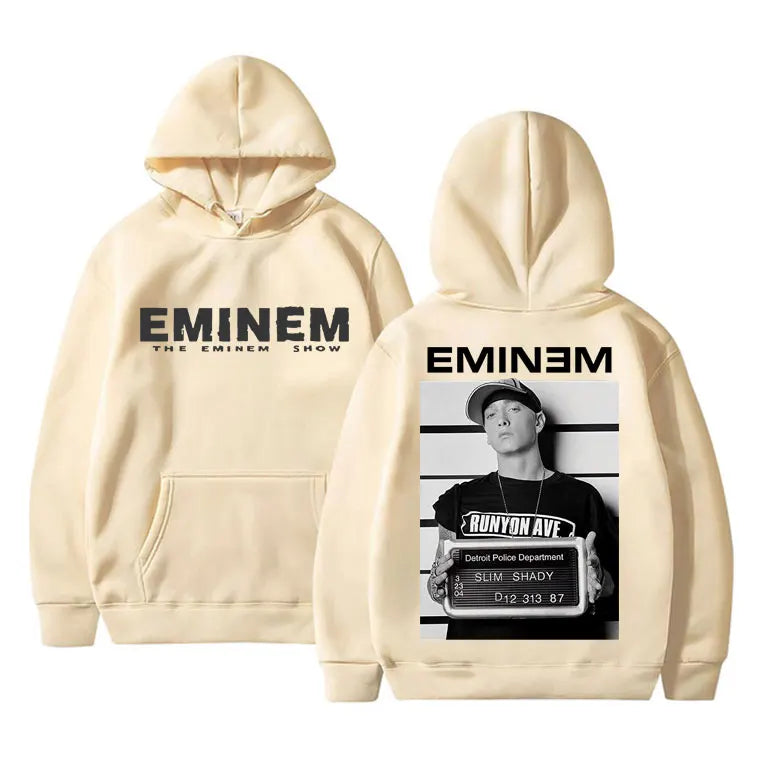 Rapper Eminem Shim Shady Hip Hop Oversized Hoodie Men Women Fleece Cotton Hooded Sweatshirt Tops Male Fashion Vintage Streetwear