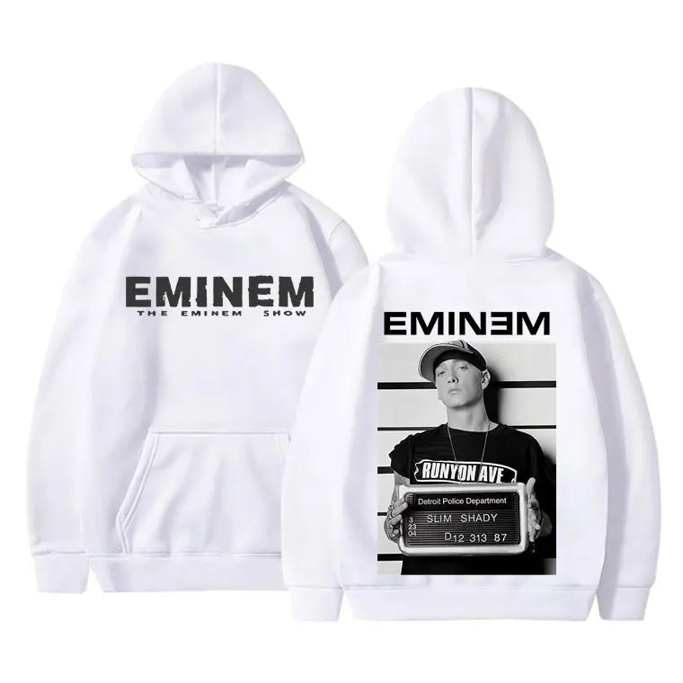 Rapper Eminem Shim Shady Hip Hop Oversized Hoodie Men Women Fleece Cotton Hooded Sweatshirt Tops Male Fashion Vintage Streetwear