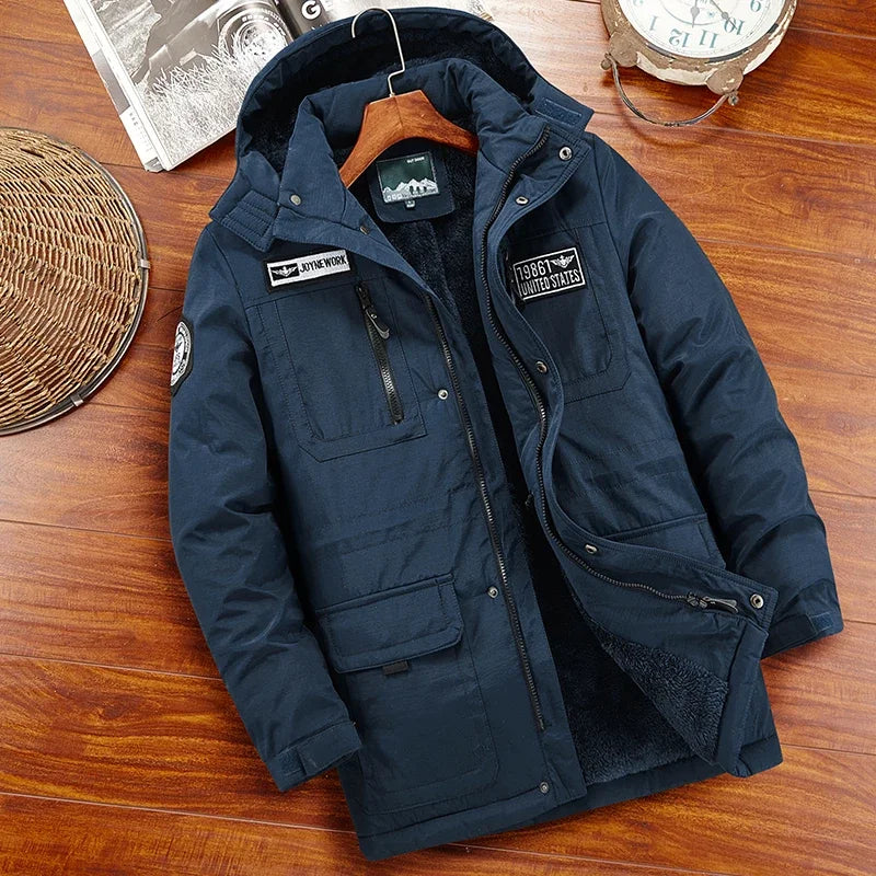 Fashion Winter Parka Military Men Thicken Hooded Coats Casual Warm Windbreaker Male Military Winter Jackets Outerwear Clothing