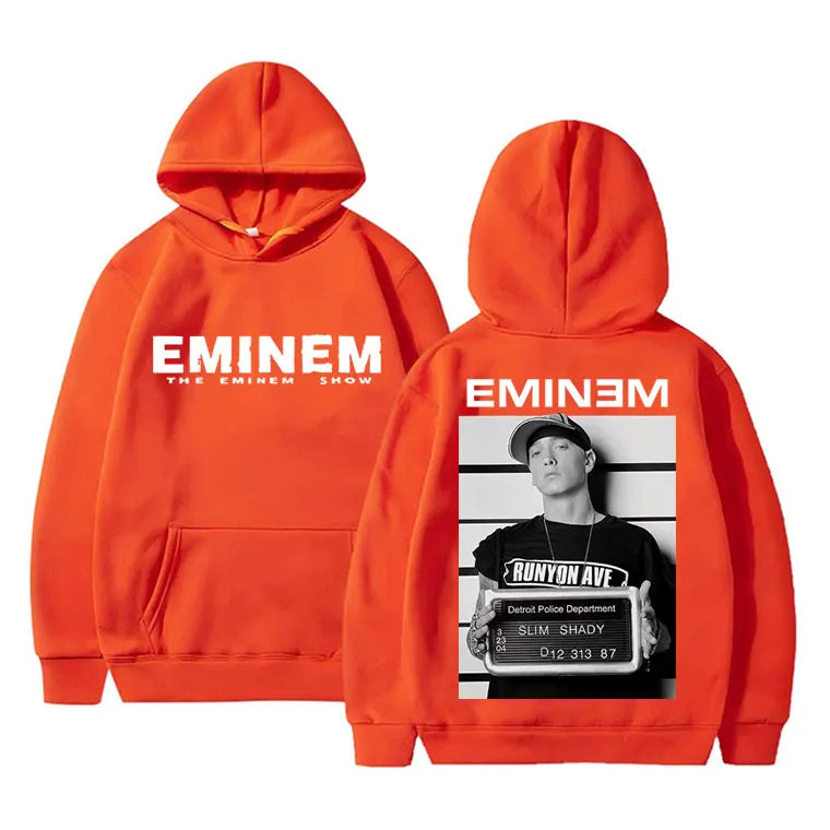 Rapper Eminem Shim Shady Hip Hop Oversized Hoodie Men Women Fleece Cotton Hooded Sweatshirt Tops Male Fashion Vintage Streetwear