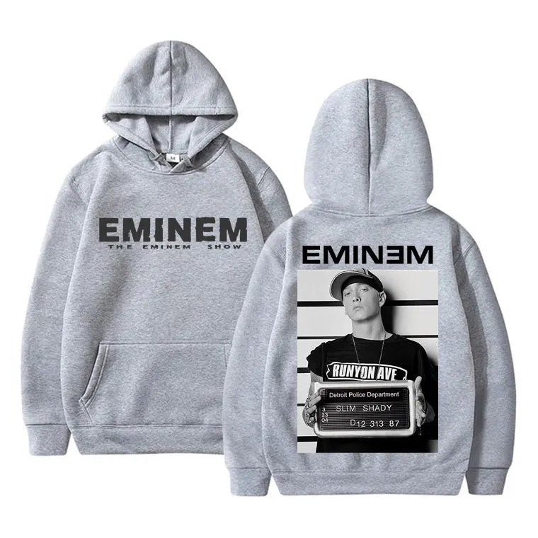 Rapper Eminem Shim Shady Hip Hop Oversized Hoodie Men Women Fleece Cotton Hooded Sweatshirt Tops Male Fashion Vintage Streetwear