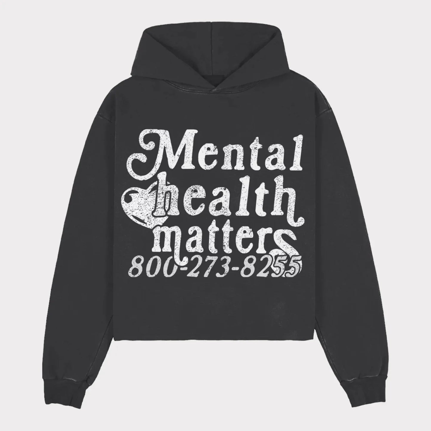 Retro street Mental Health Matters hoodie men's and women's long-sleeved casual loose y2k Couple's clothing sweatshirts