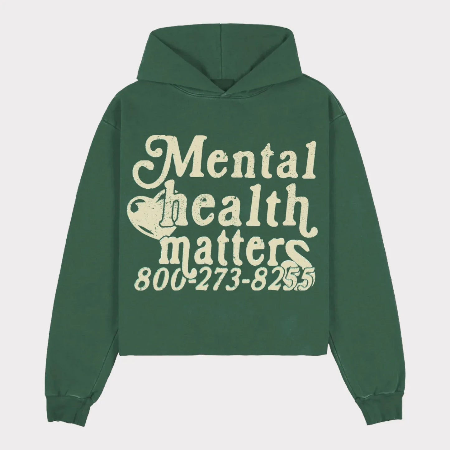 Retro street Mental Health Matters hoodie men's and women's long-sleeved casual loose y2k Couple's clothing sweatshirts