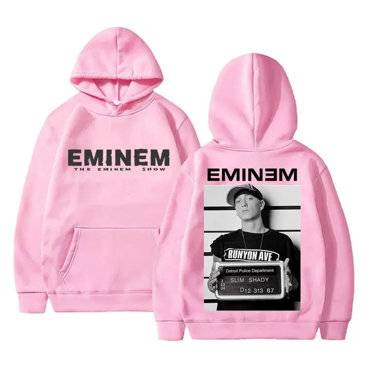 Rapper Eminem Shim Shady Hip Hop Oversized Hoodie Men Women Fleece Cotton Hooded Sweatshirt Tops Male Fashion Vintage Streetwear