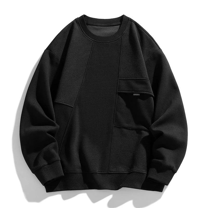 Men Sweatshirts Hoodies Black Oversized 6XL 7XL 8XL Plus Size Long Sleeve O-Neck Pocket  Autumn Streetwear Fashion Sportswear