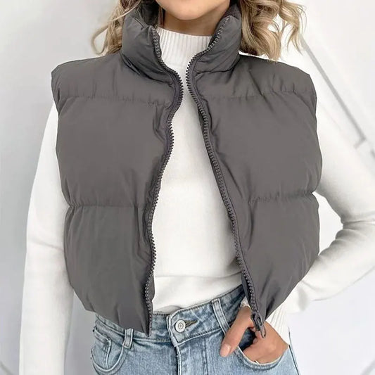 New Autumn Winter Jacket Women Solid Sexy Sleeveless Jacket Streetwear Fashion Turtleneck Versatile Casual Outdoor Travel Jacket