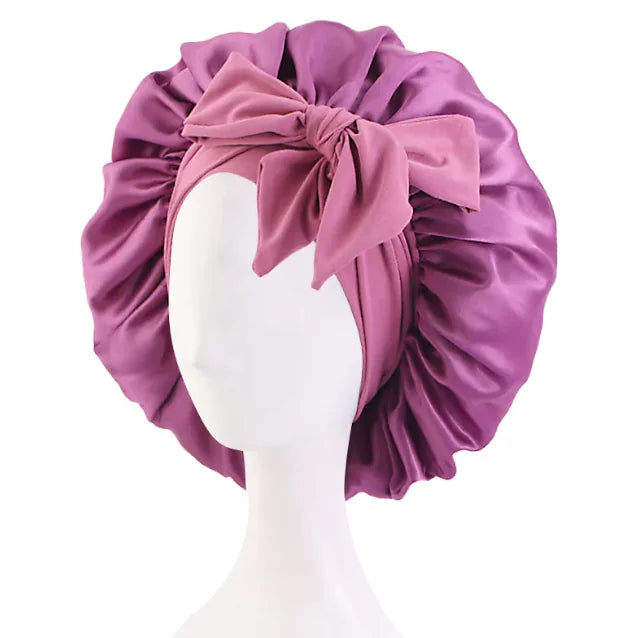 Solid Color Elastic Silk Ribbon Round Hat