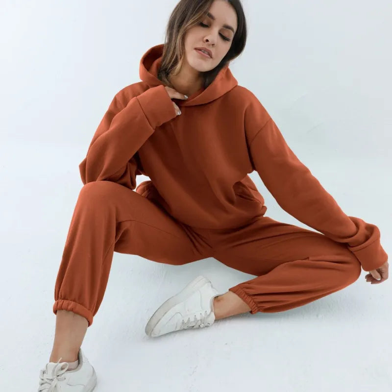 Casual Hooded Sweater Set