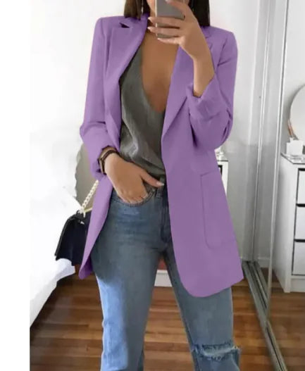 Slim Lapel Cardigan Blazer