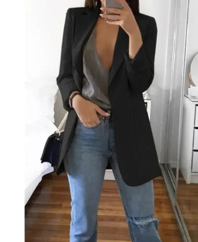 Slim Lapel Cardigan Blazer