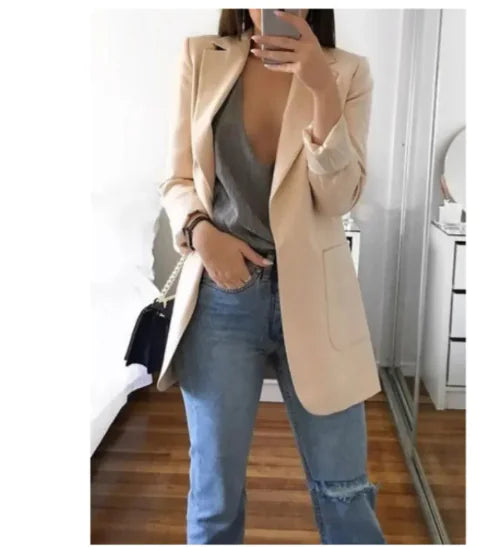 Slim Lapel Cardigan Blazer